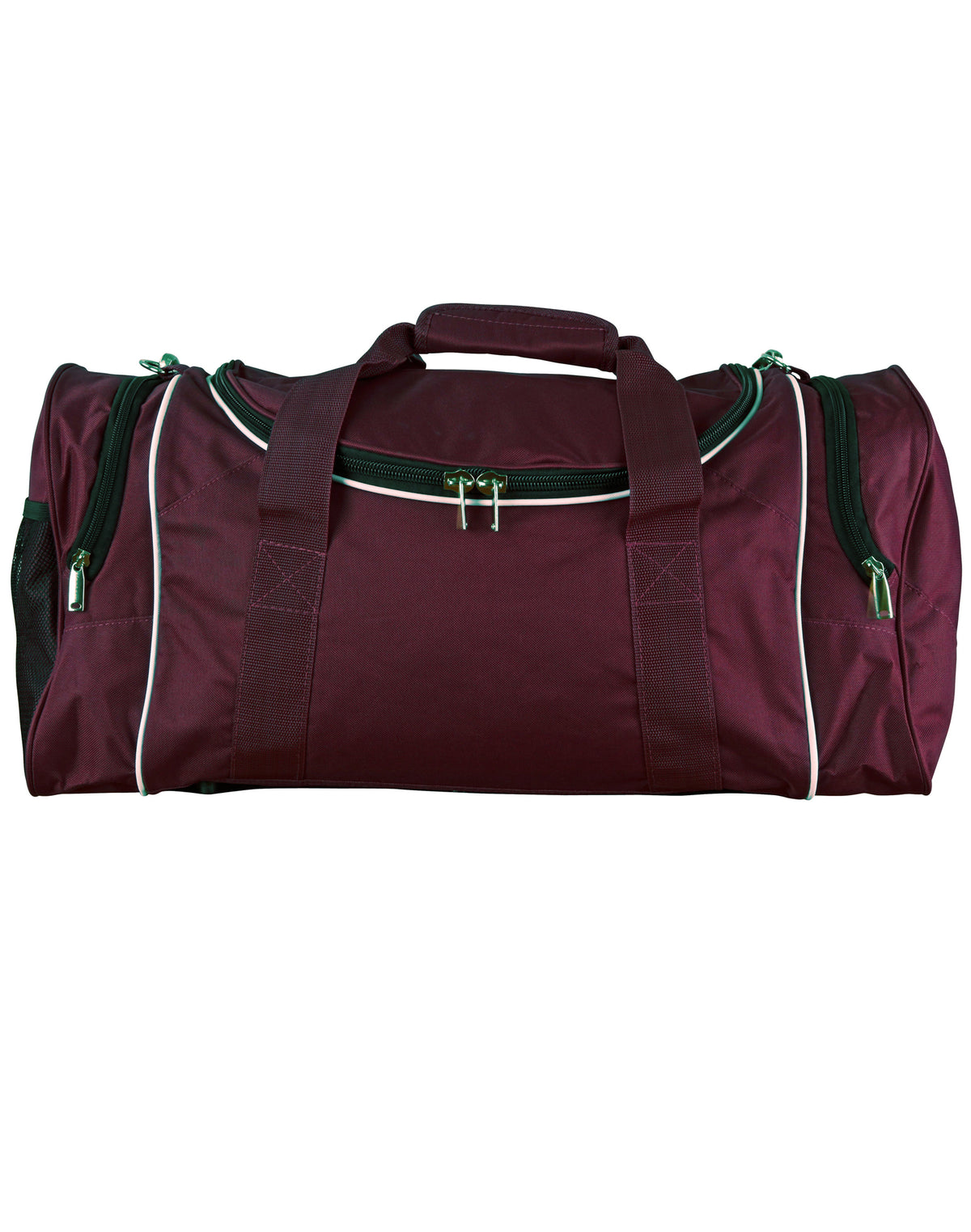 Winner Sports/ Travel Bag - Maroon/White/Maroon - Front
