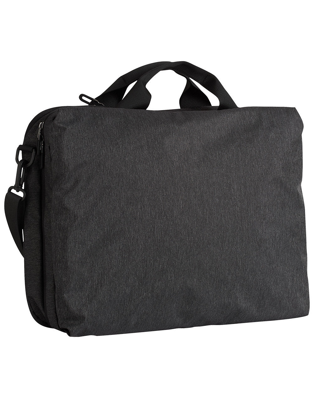 Leyton Utility Heather Laptop Bag - Marl Black - Front