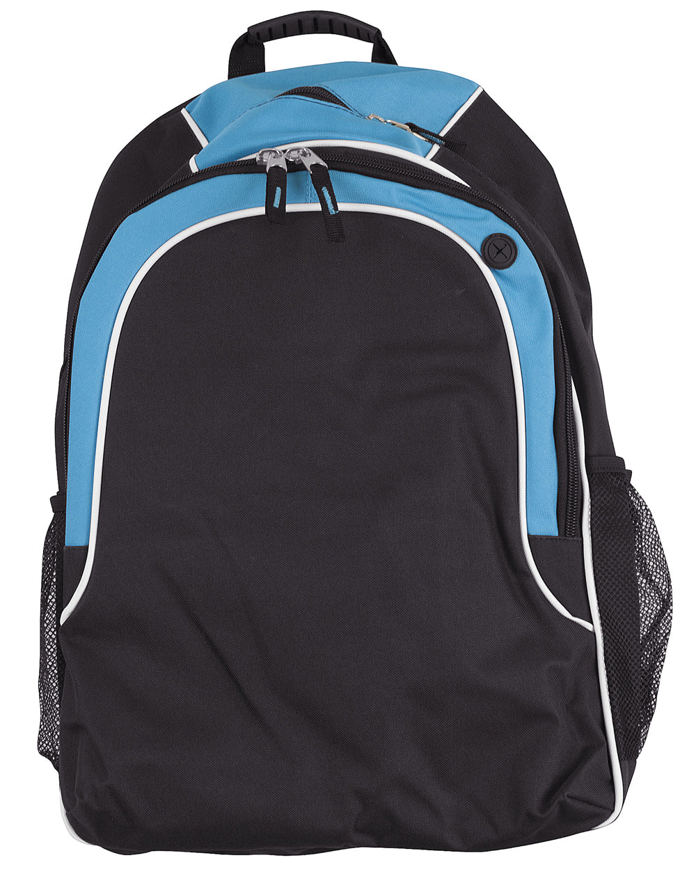 Winner Backpack - Black/White/Aqua Blue - Front