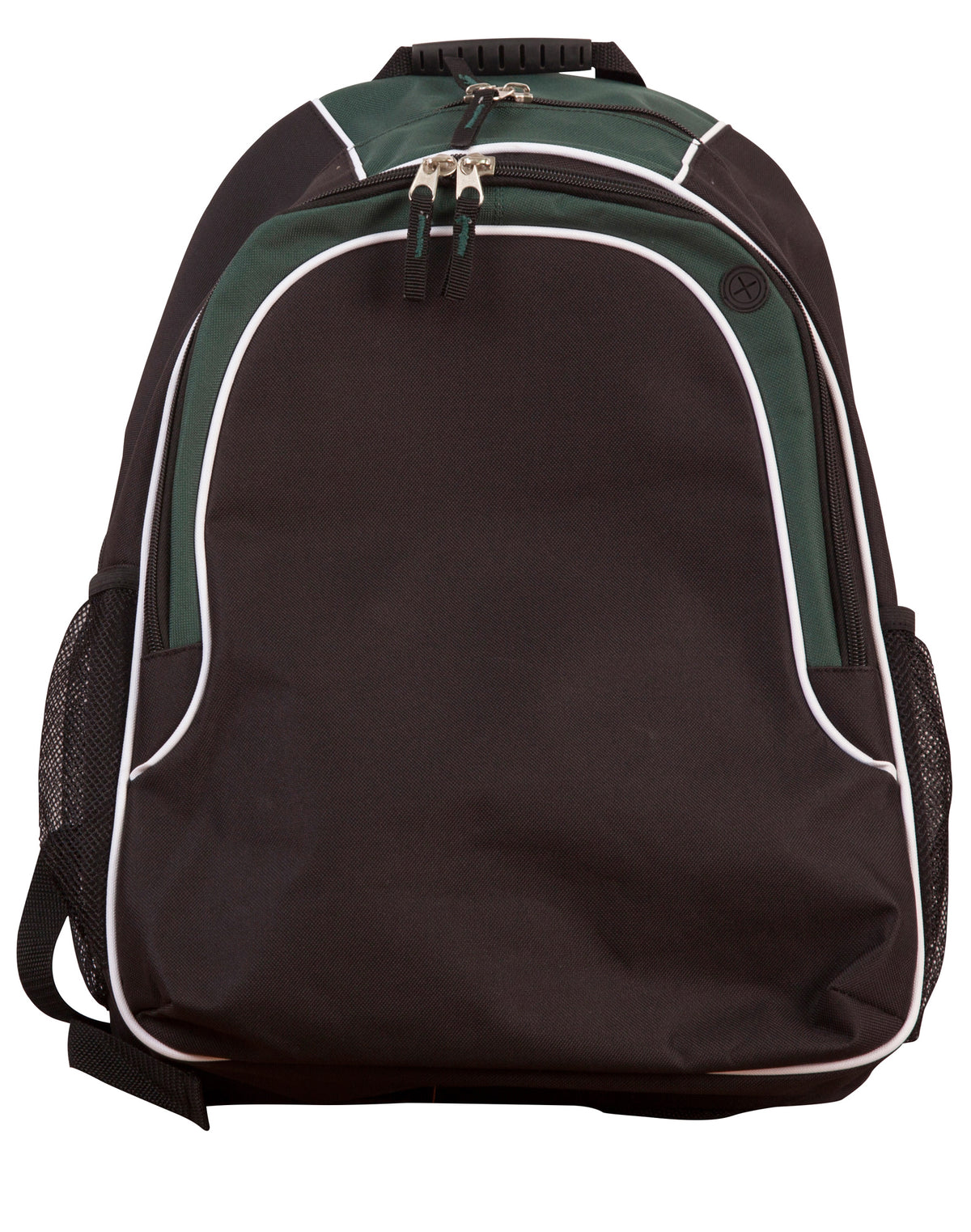 Winner Backpack - Black/White/Bottle - Front