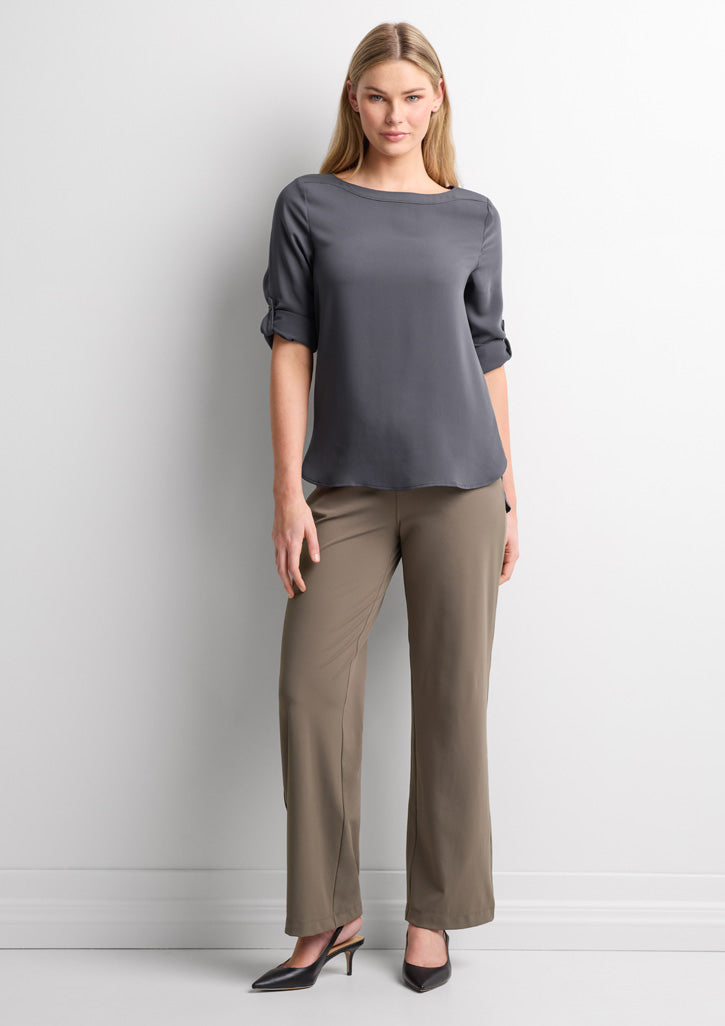 Soft Stretch Womens Pant - Taupe - Model