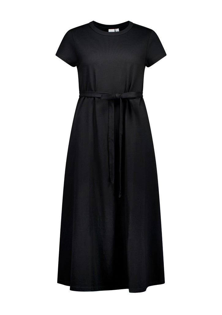 Grace Womens T-Shirt Midi Dress - Black - Front