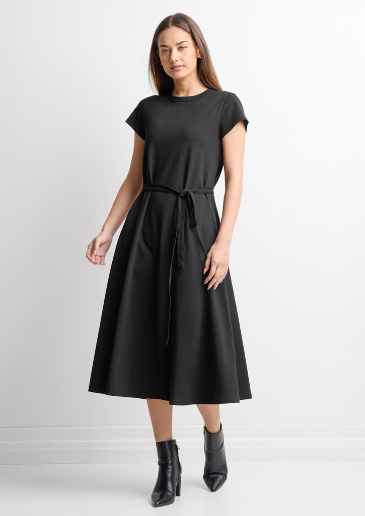 Grace Womens T-Shirt Midi Dress - Black - Model
