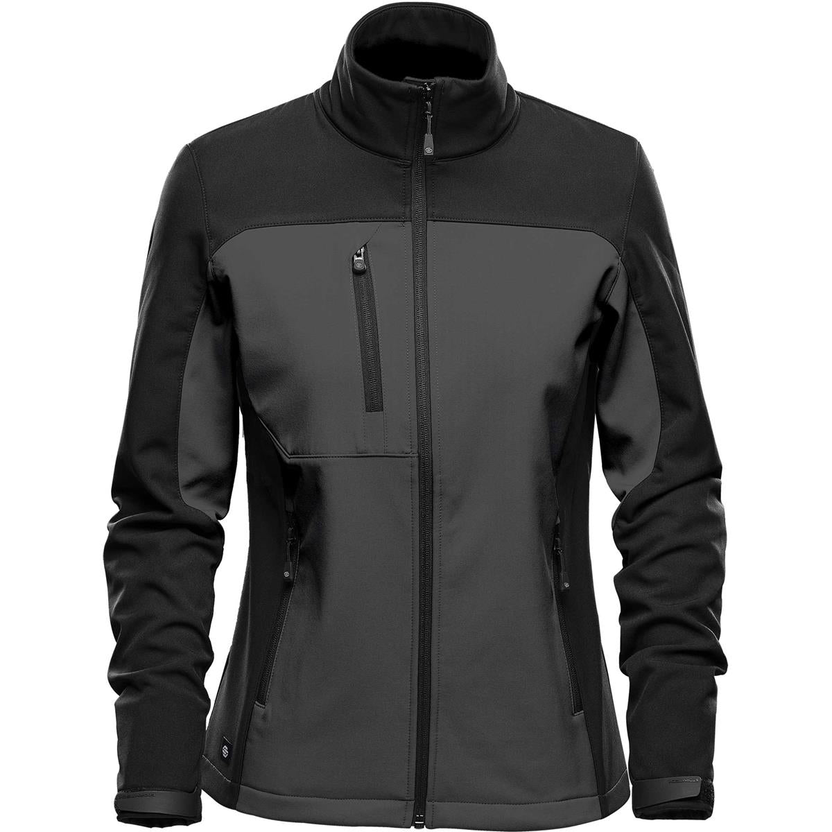 Women's Cascades Softshell - Dolphin / Black - Front
