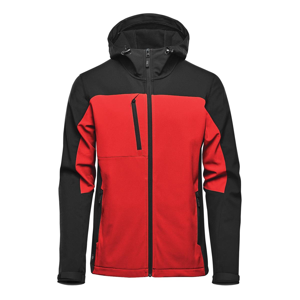 Men's Cascades Hooded Softshell - Bright Red / Black - Front