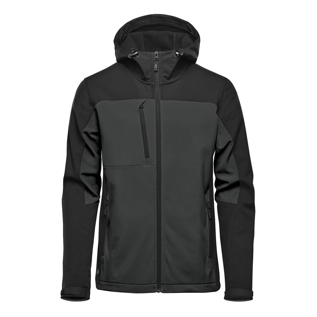 Men's Cascades Hooded Softshell - Dolphin / Black - Front