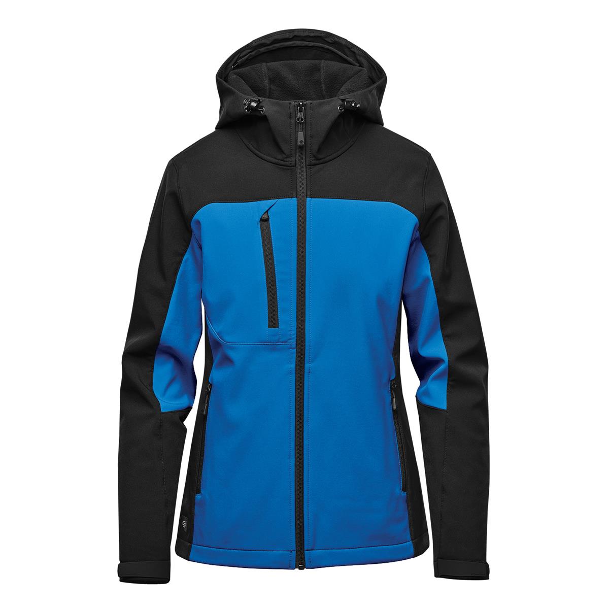 Women's Cascades Hooded Softshell - Azure Blue / Black - Front