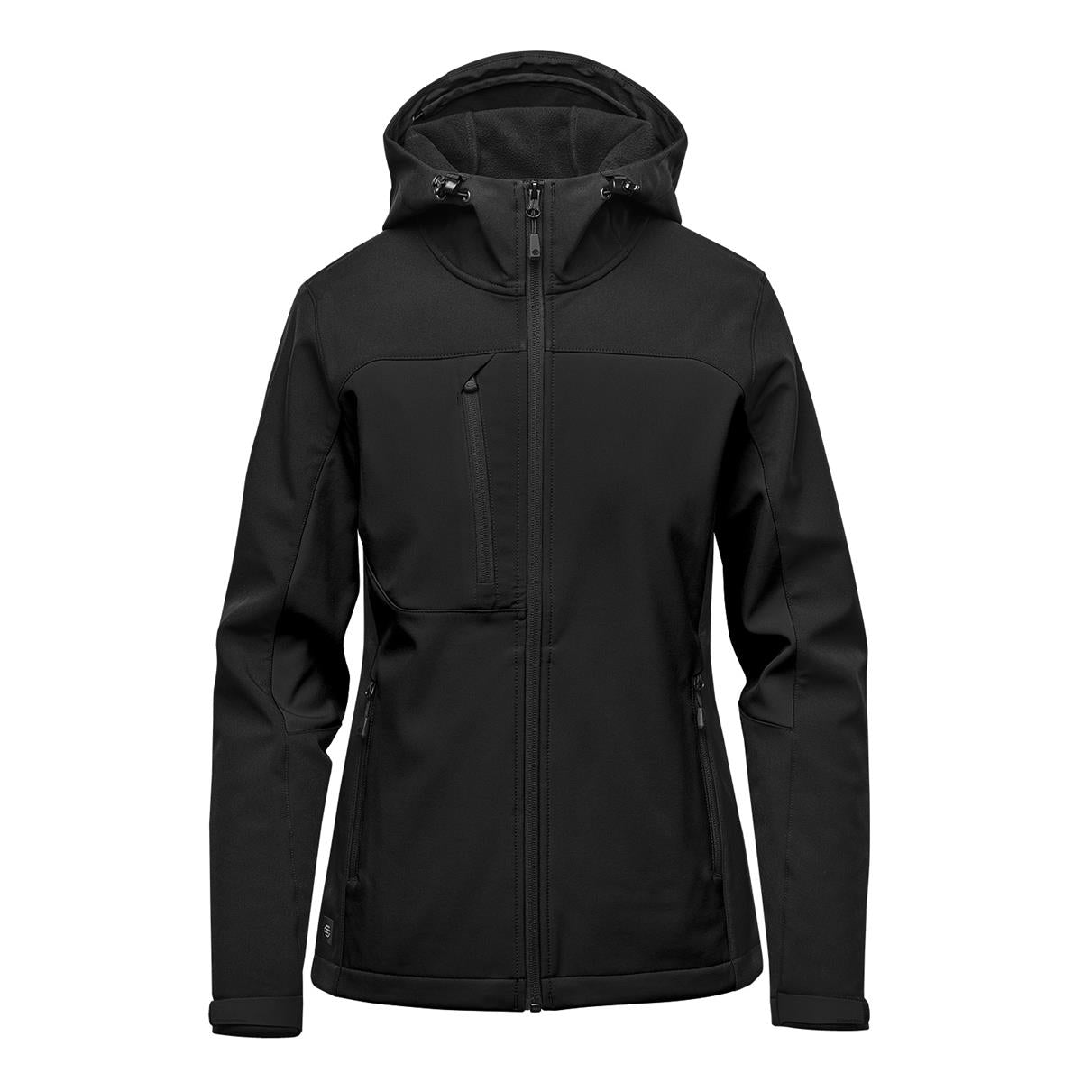 Women's Cascades Hooded Softshell - Black / Black - Front