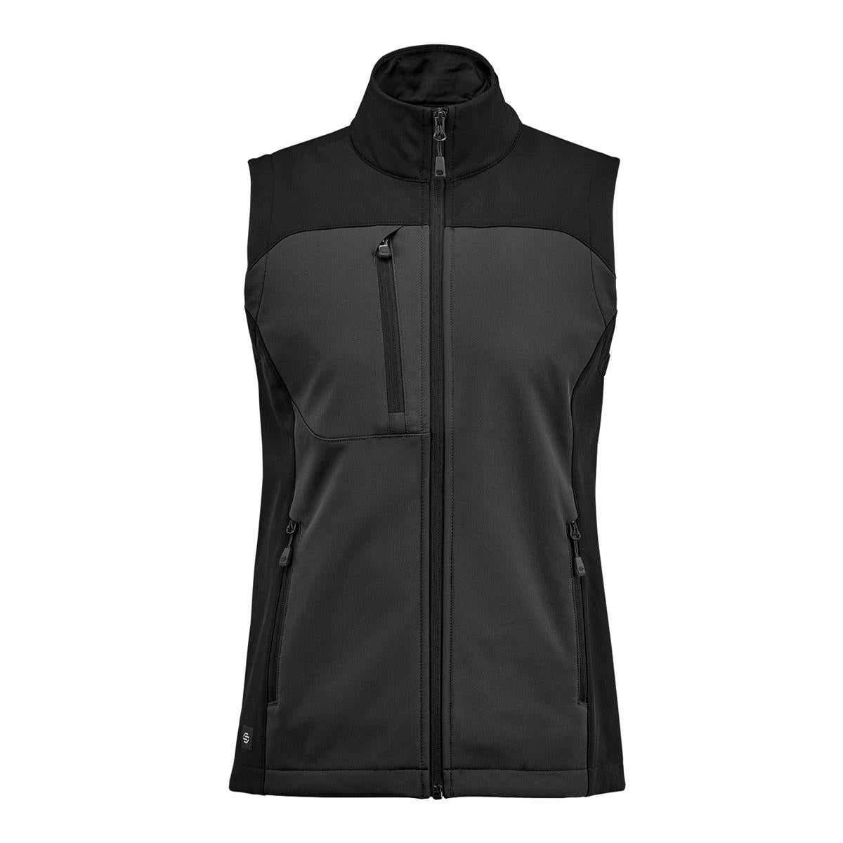 Women's Cascades Softshell Vest - Dolphin / Black - Front