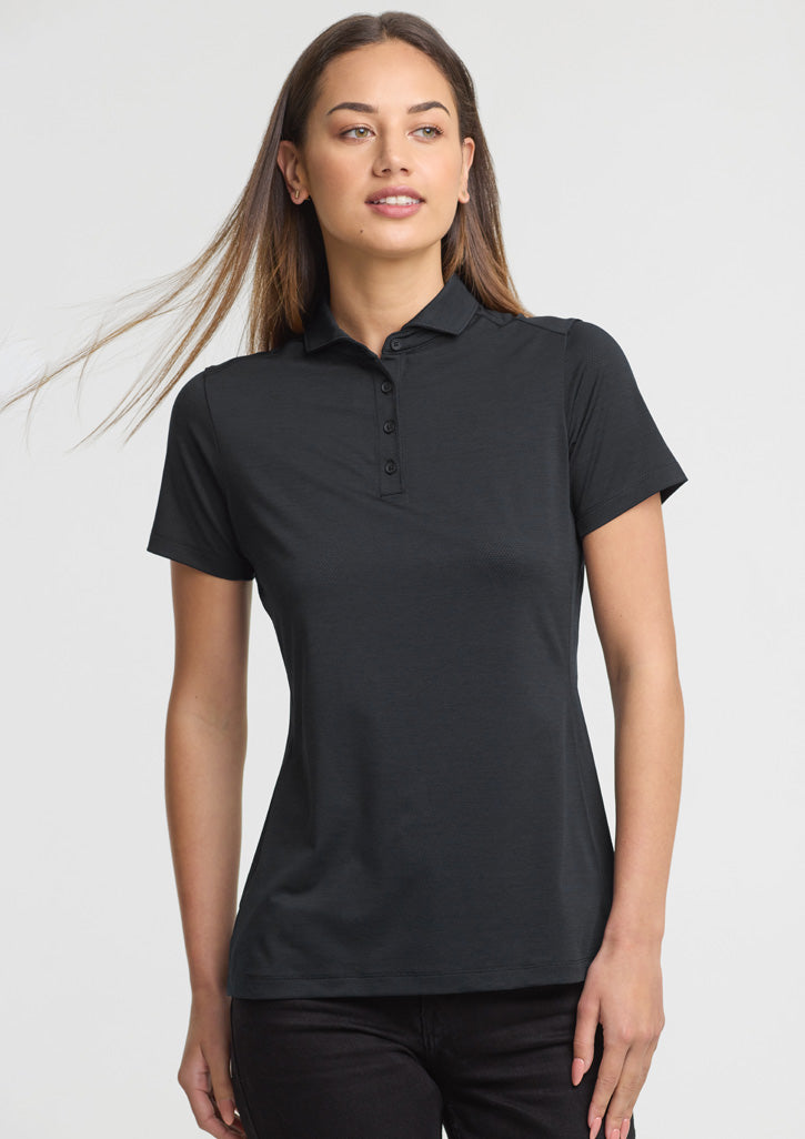Phoenix Womens Short Sleeve Polo - Black - Model