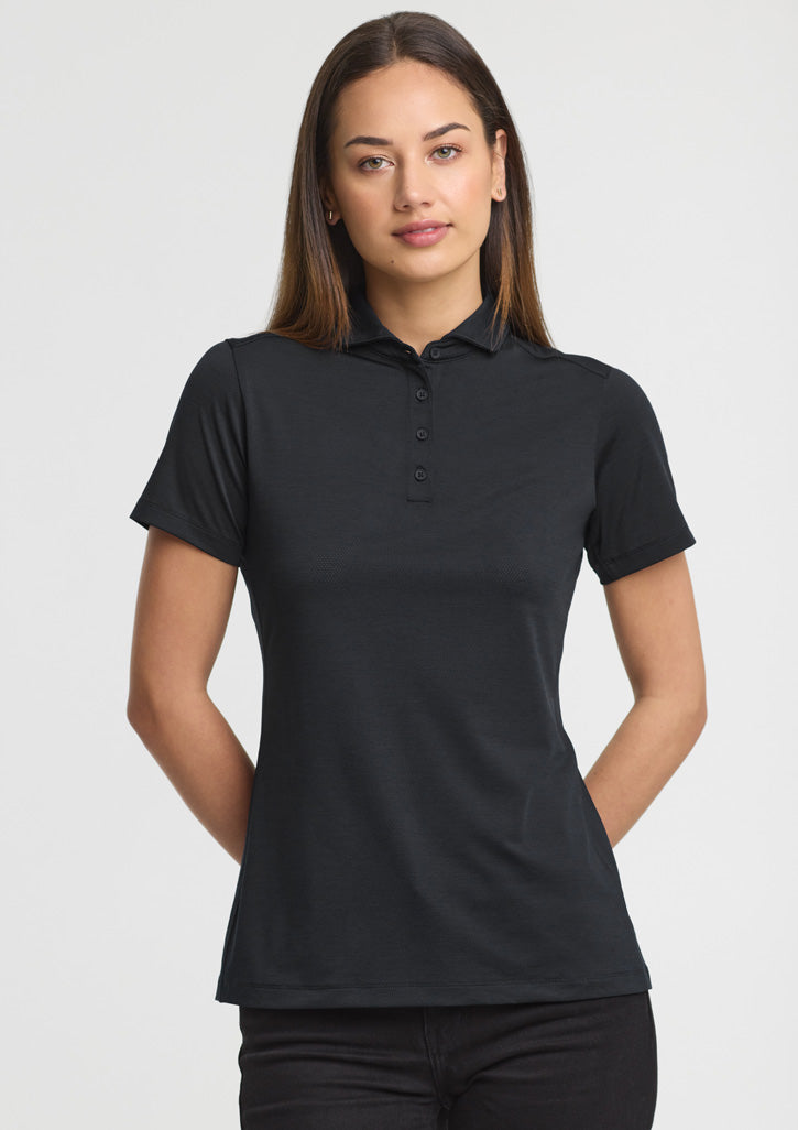 Phoenix Womens Short Sleeve Polo - Black - Model