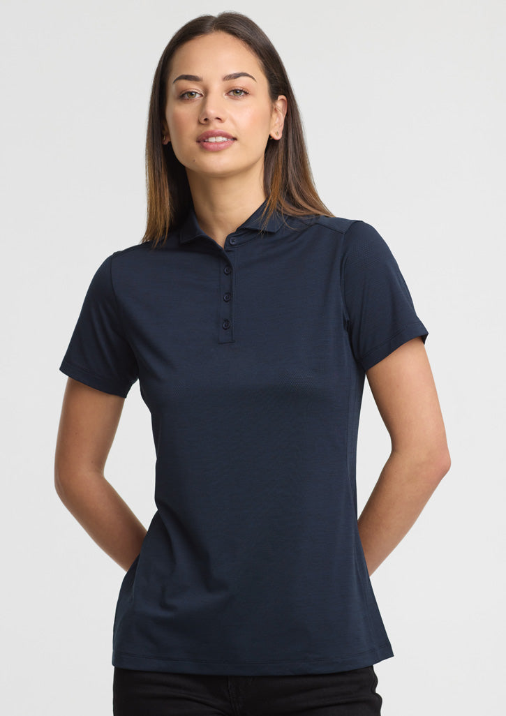 Phoenix Womens Short Sleeve Polo - Navy - Model