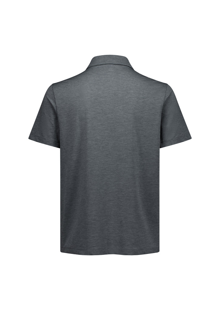 Phoenix Mens Short Sleeve Polo - Charcoal Marle - Back