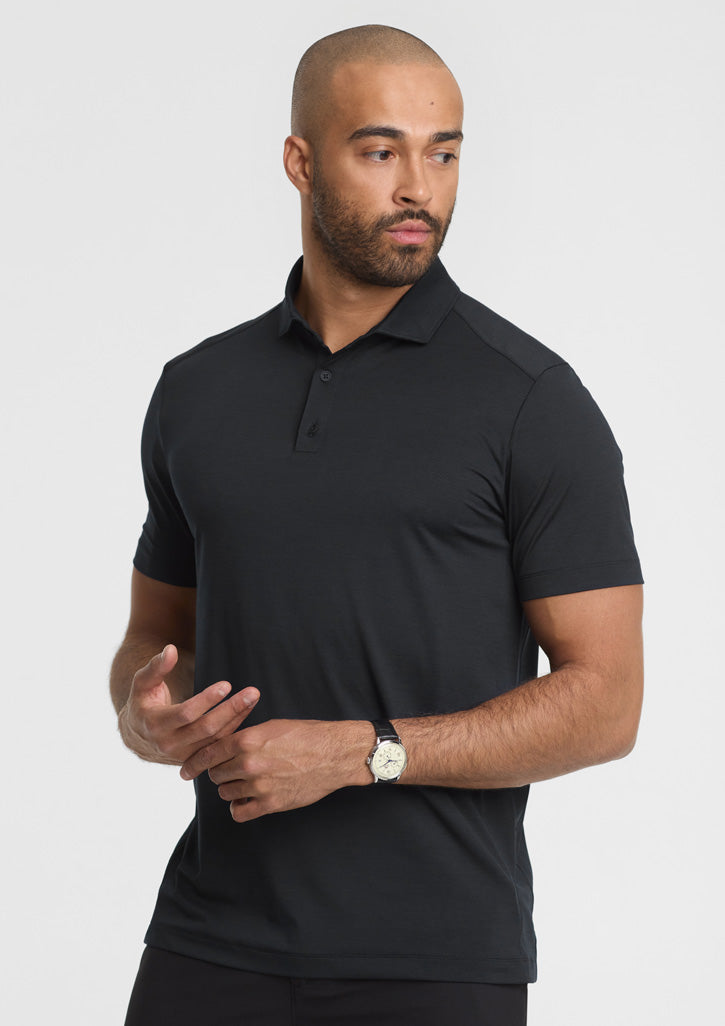 Phoenix Mens Short Sleeve Polo - Black - Model