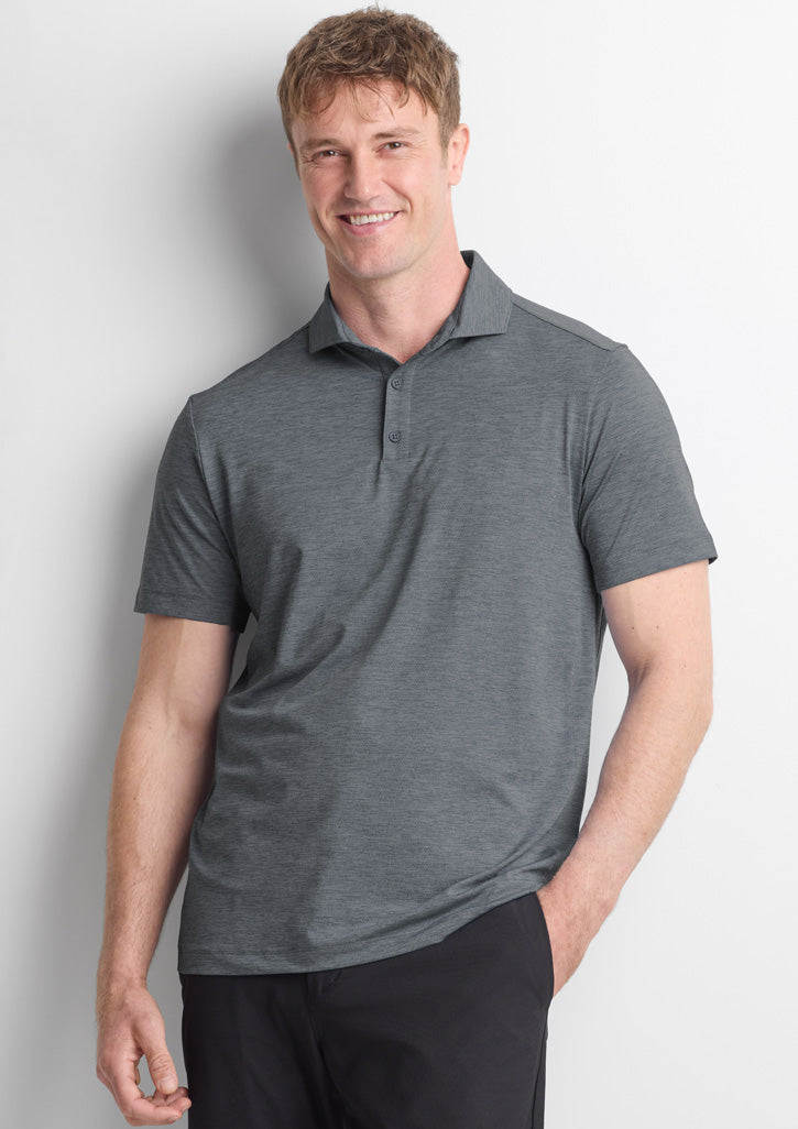 Phoenix Mens Short Sleeve Polo - Charcoal Marle - Model