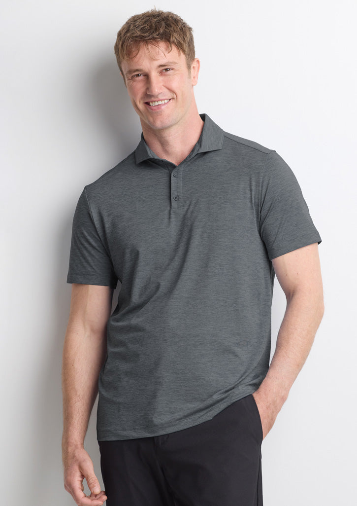 Phoenix Mens Short Sleeve Polo - Charcoal Marle - Model