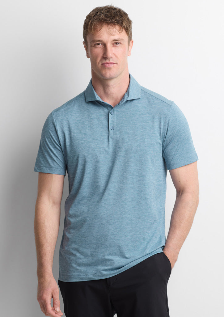 Phoenix Mens Short Sleeve Polo - Ocean Marle - Model