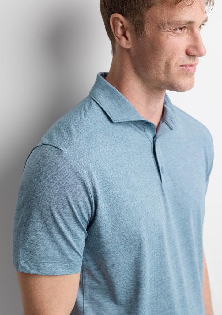 Phoenix Mens Short Sleeve Polo - Ocean Marle - Model