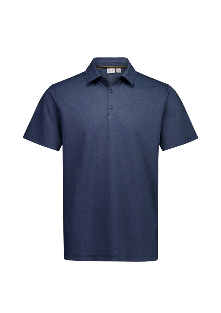 Venture Mens Short Sleeve Polo - Denim Blue - Front