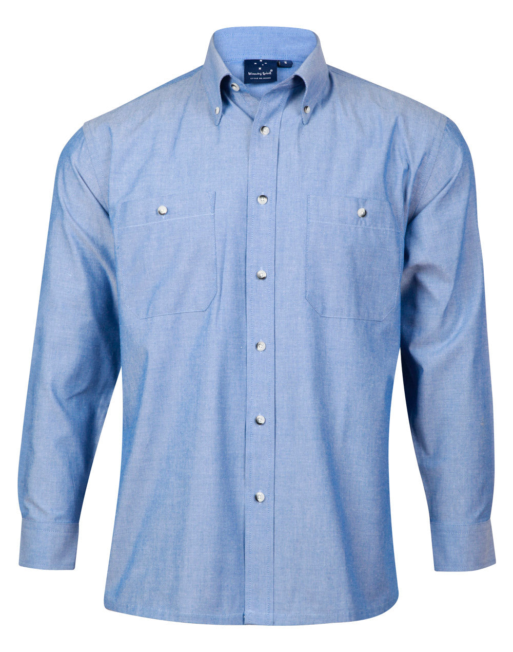 Men's Chambray Long Sleeve - Chambray - Front