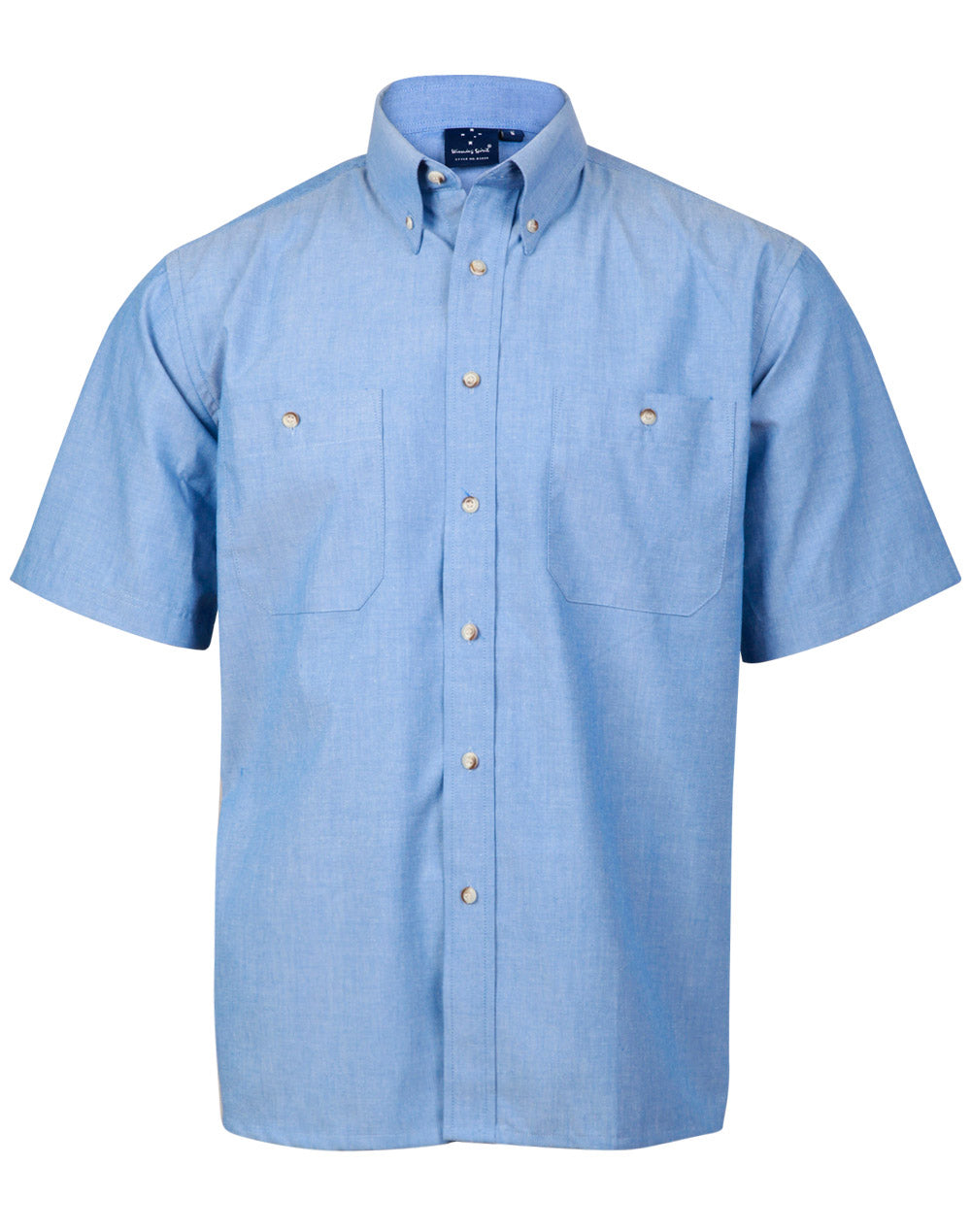 Men's Chambray Short Sleeve - Chambray - Front