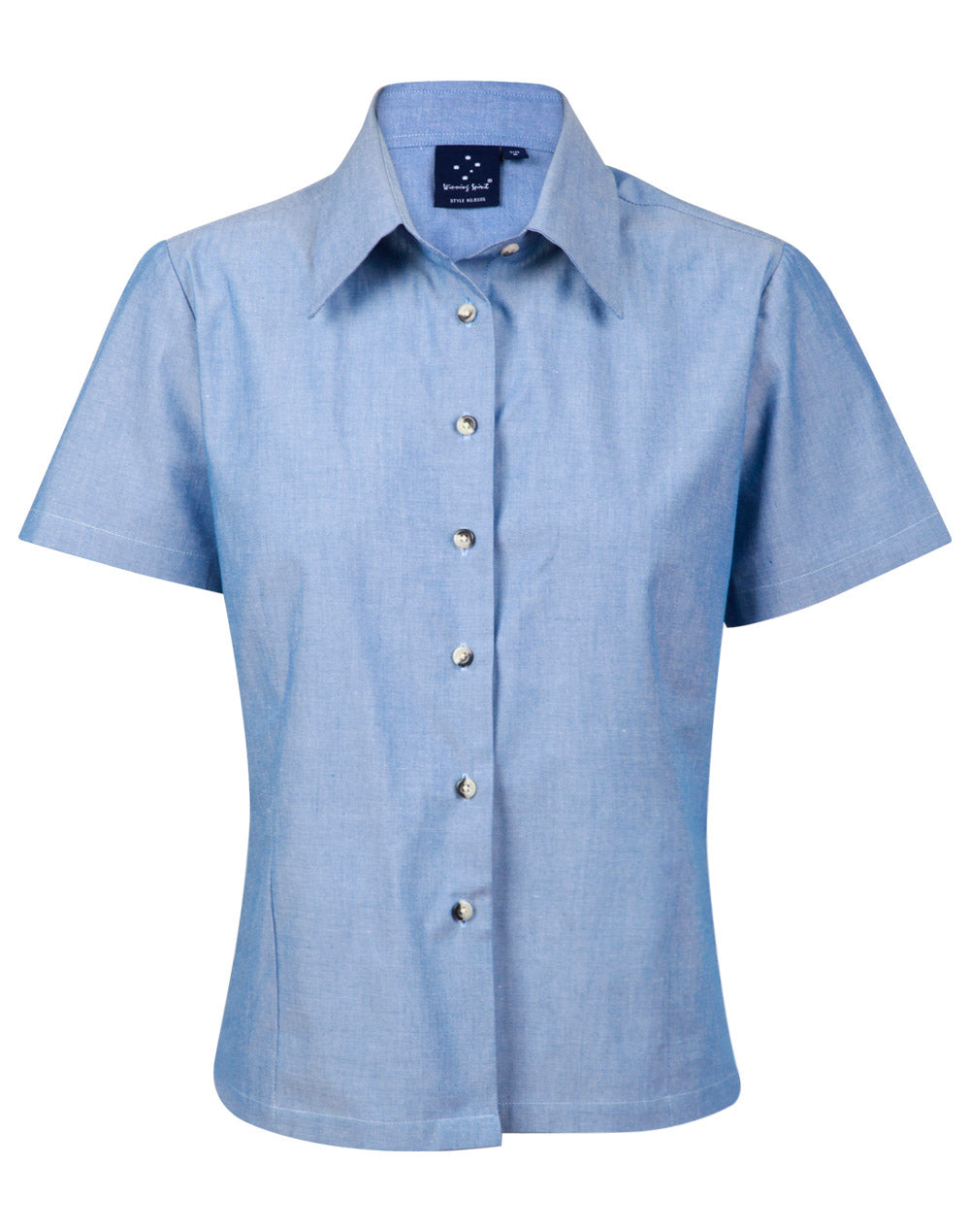 Ladies Chambray Short Sleeve - Chambray - Front