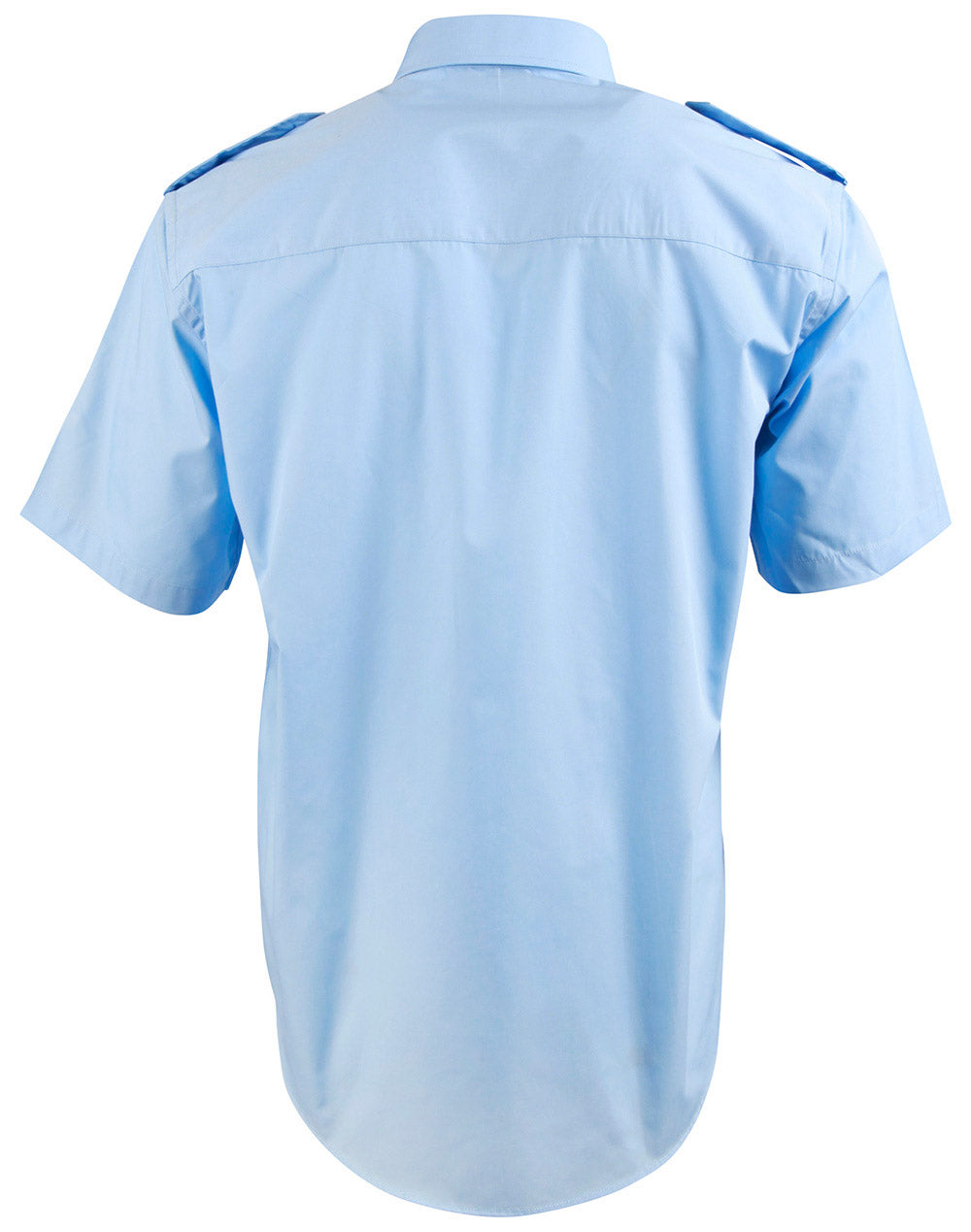 Epaulette Short Sleeve-Unisex - Blue - Back