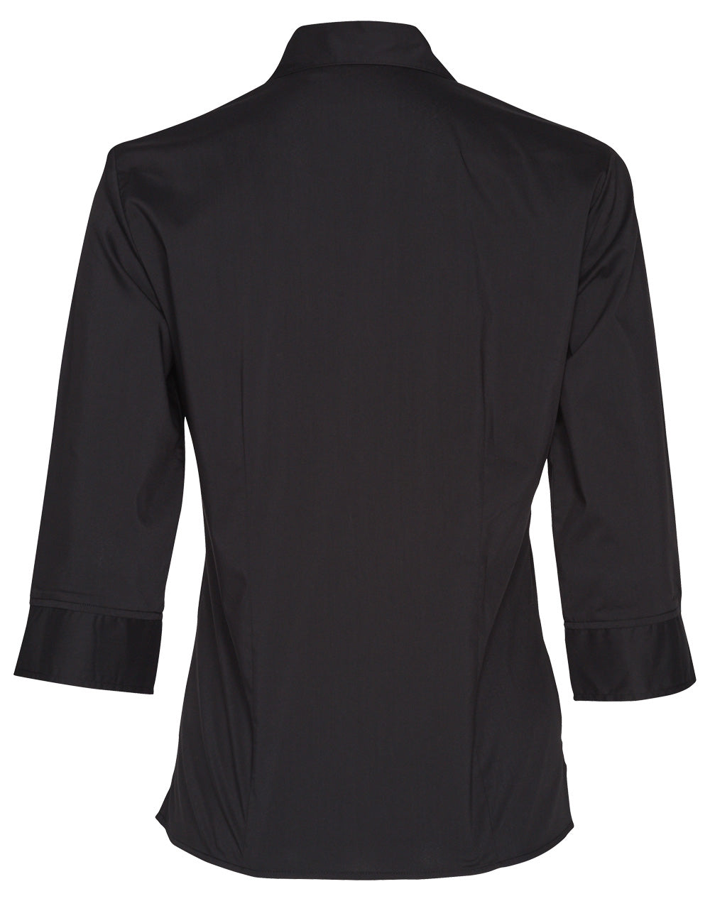 Women's Teflon Executive 3/4 Sleeve Shirt - Black - Back