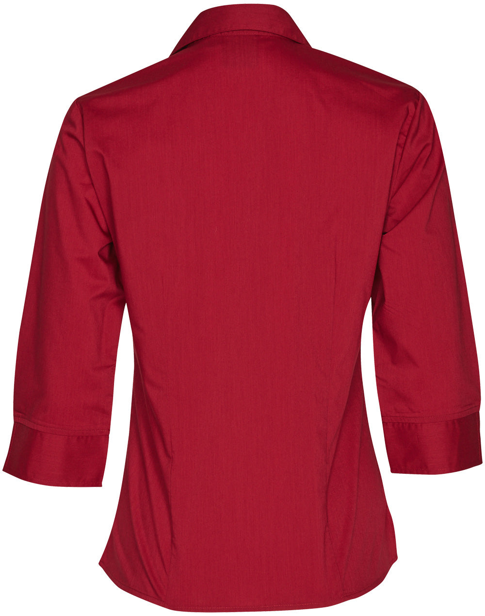 Women's Teflon Executive 3/4 Sleeve Shirt - Cherry Red - Back