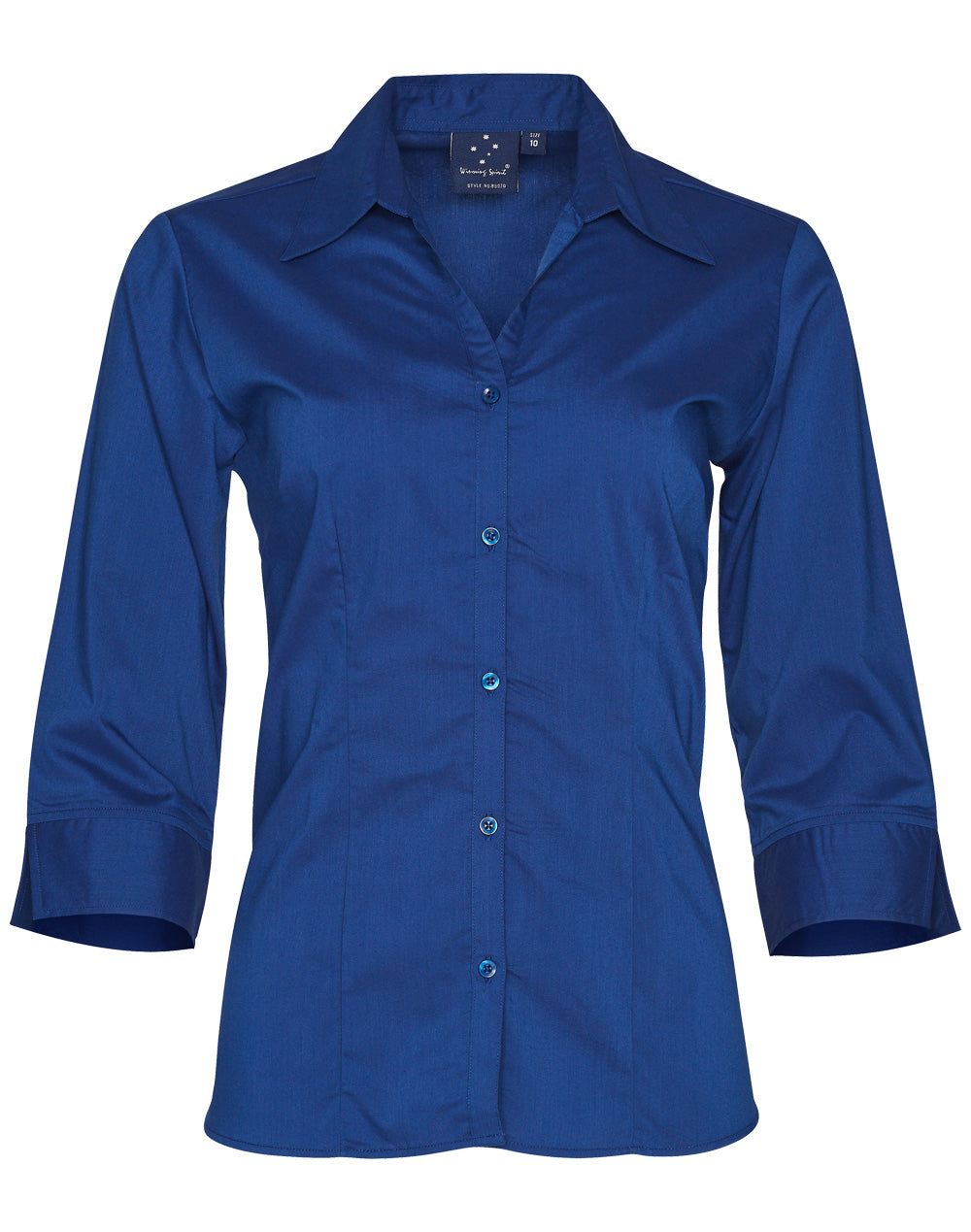 Women's Teflon Executive 3/4 Sleeve Shirt - Royal - Front