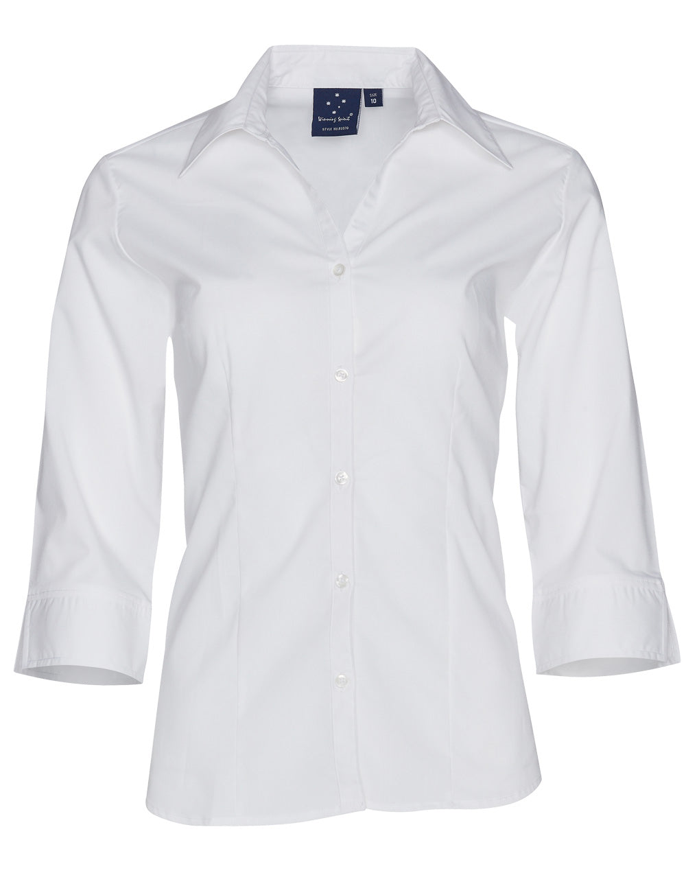 Women's Teflon Executive 3/4 Sleeve Shirt - White - Front