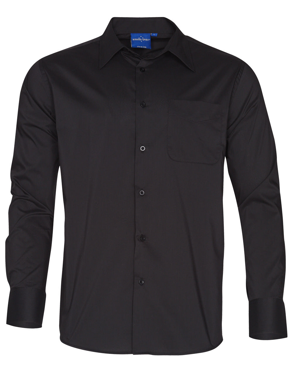 Men's Teflon Executive Long Sleeve Shirt - Black - Front