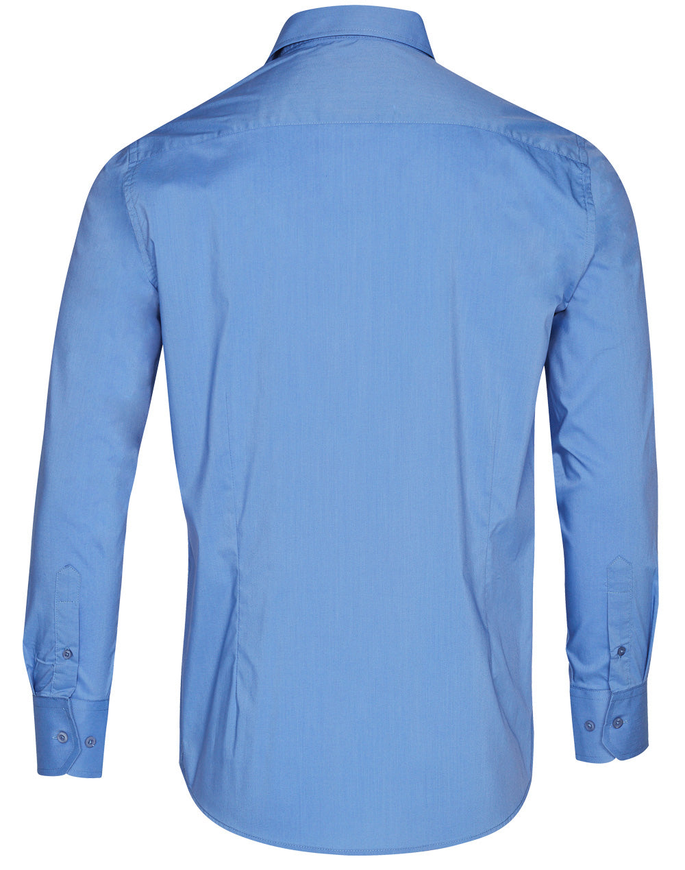 Men's Teflon Executive Long Sleeve Shirt - Mid Blue - Back