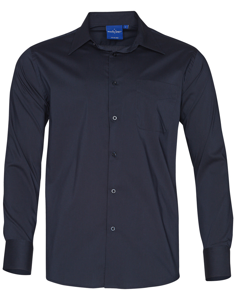 Men's Teflon Executive Long Sleeve Shirt - Navy - Front
