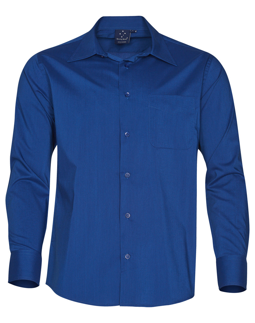 Men's Teflon Executive Long Sleeve Shirt - Royal - Front