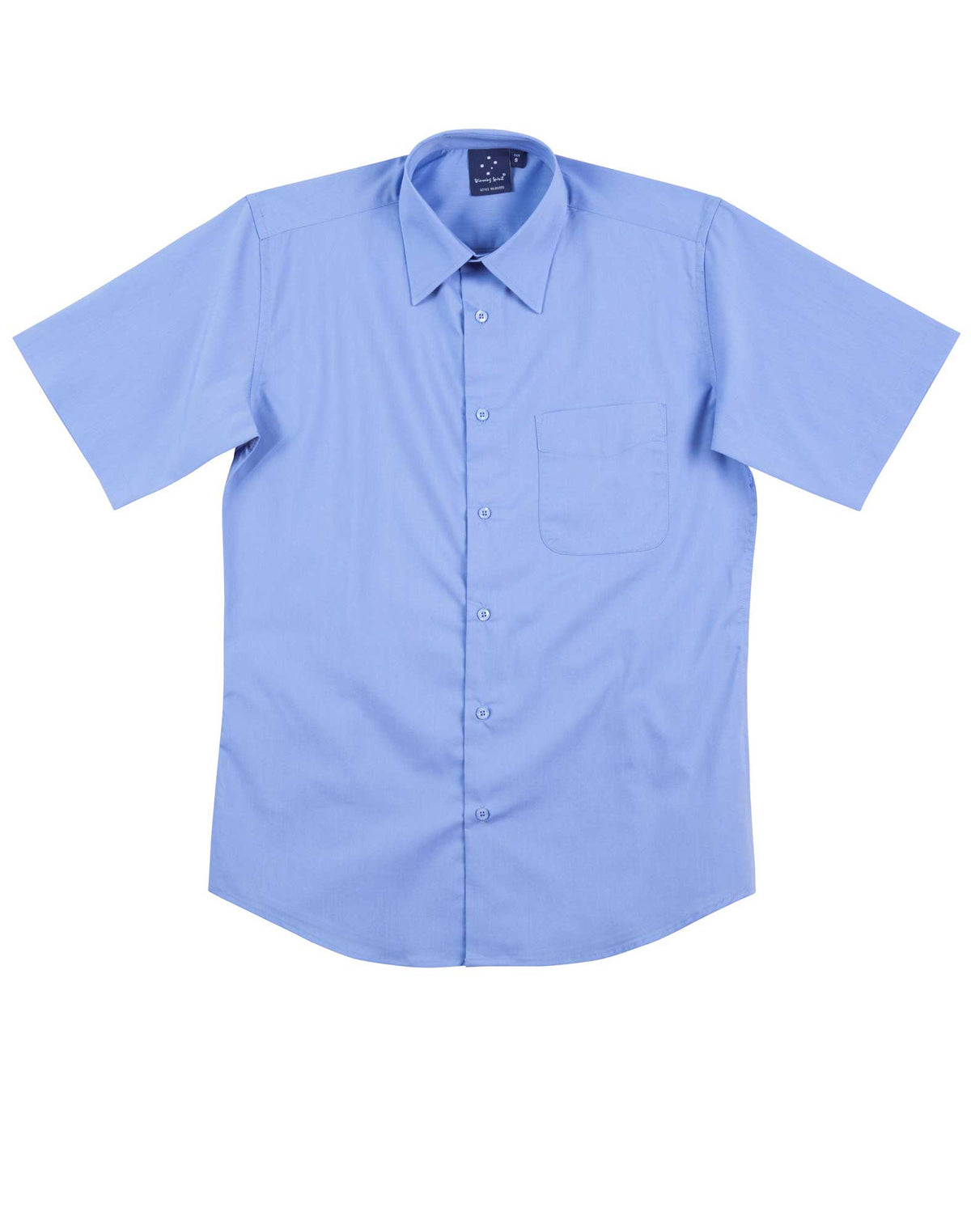 Men's Telfon Executive Short Sleeve Shirt - Mid Blue - Front