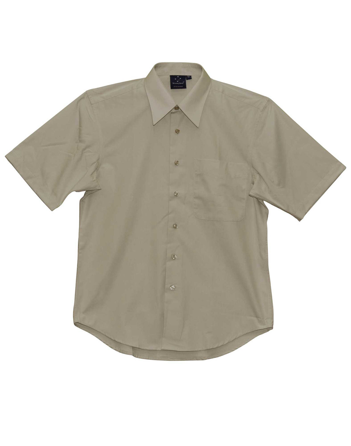 Men's Telfon Executive Short Sleeve Shirt - Stone - Front