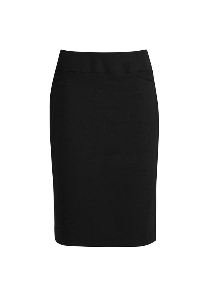 Classic Womens Knee Length Skirt - Black - Front
