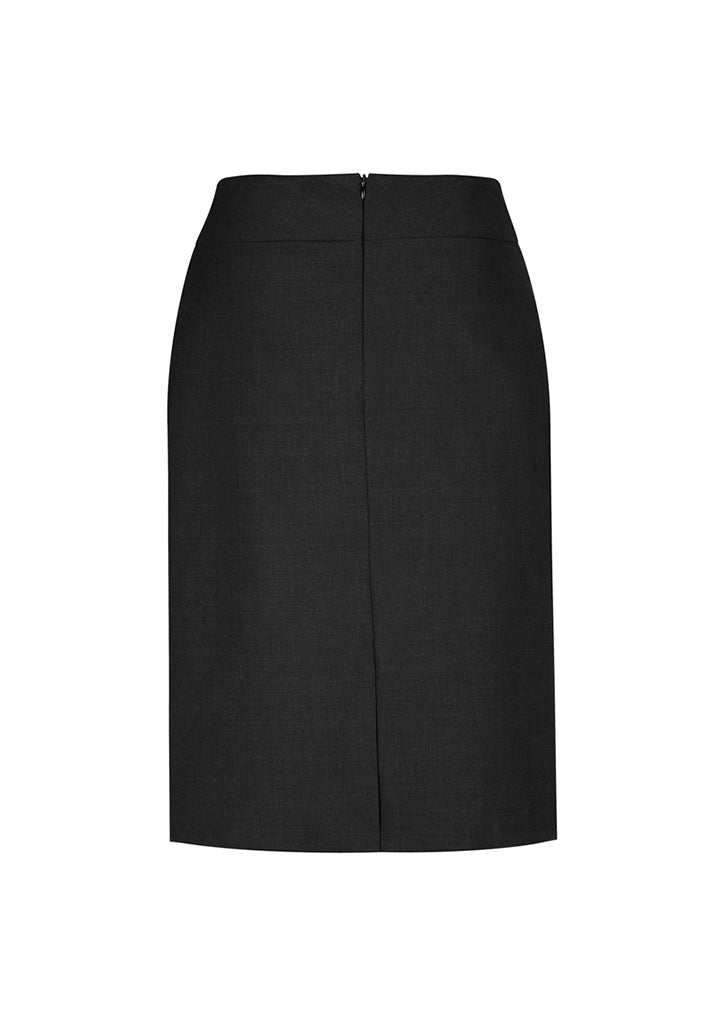 Classic Womens Knee Length Skirt - Charcoal Marle - Back