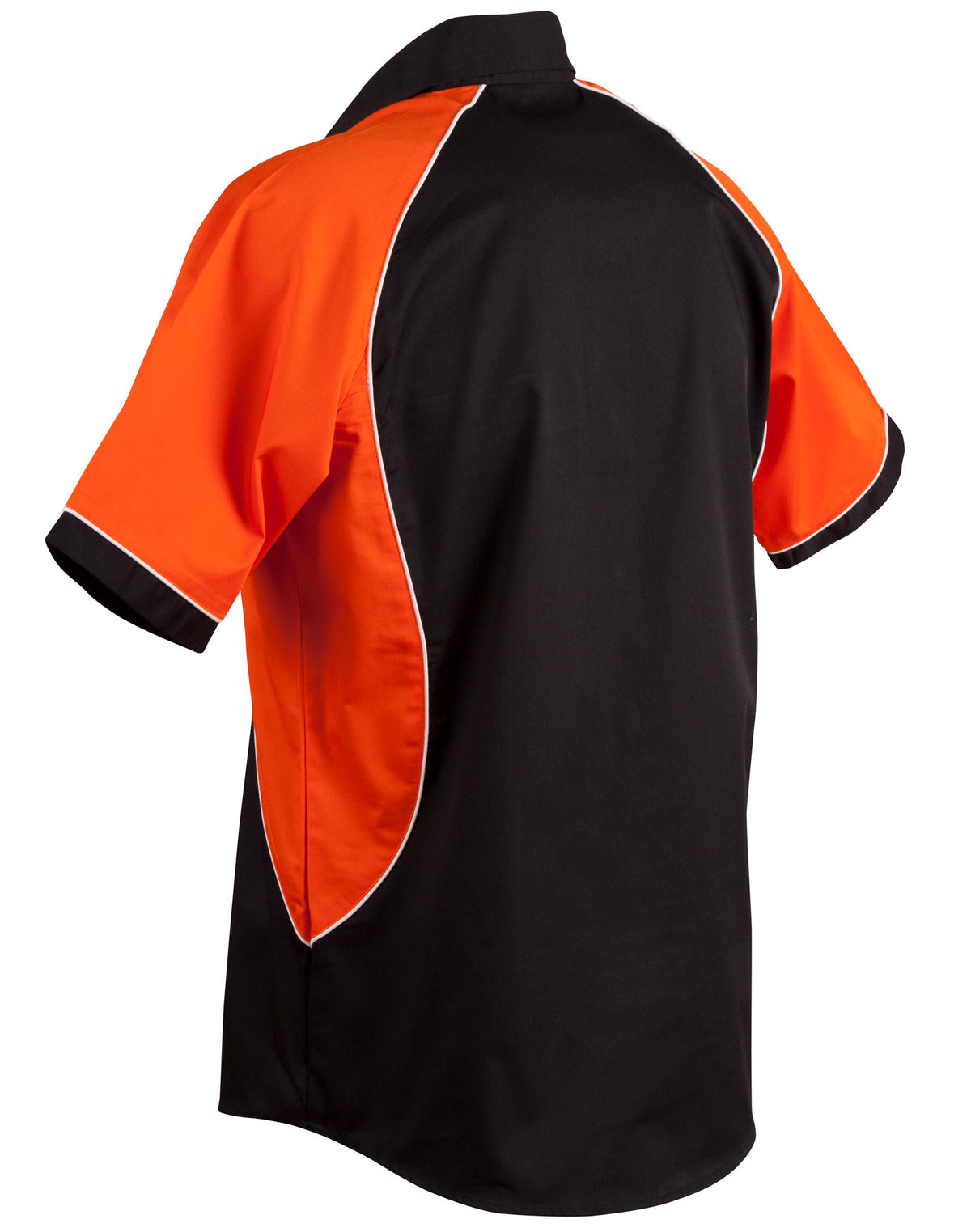 Men's Arena Tri-colour Contrast Shirt - Black/White/Orange - Back