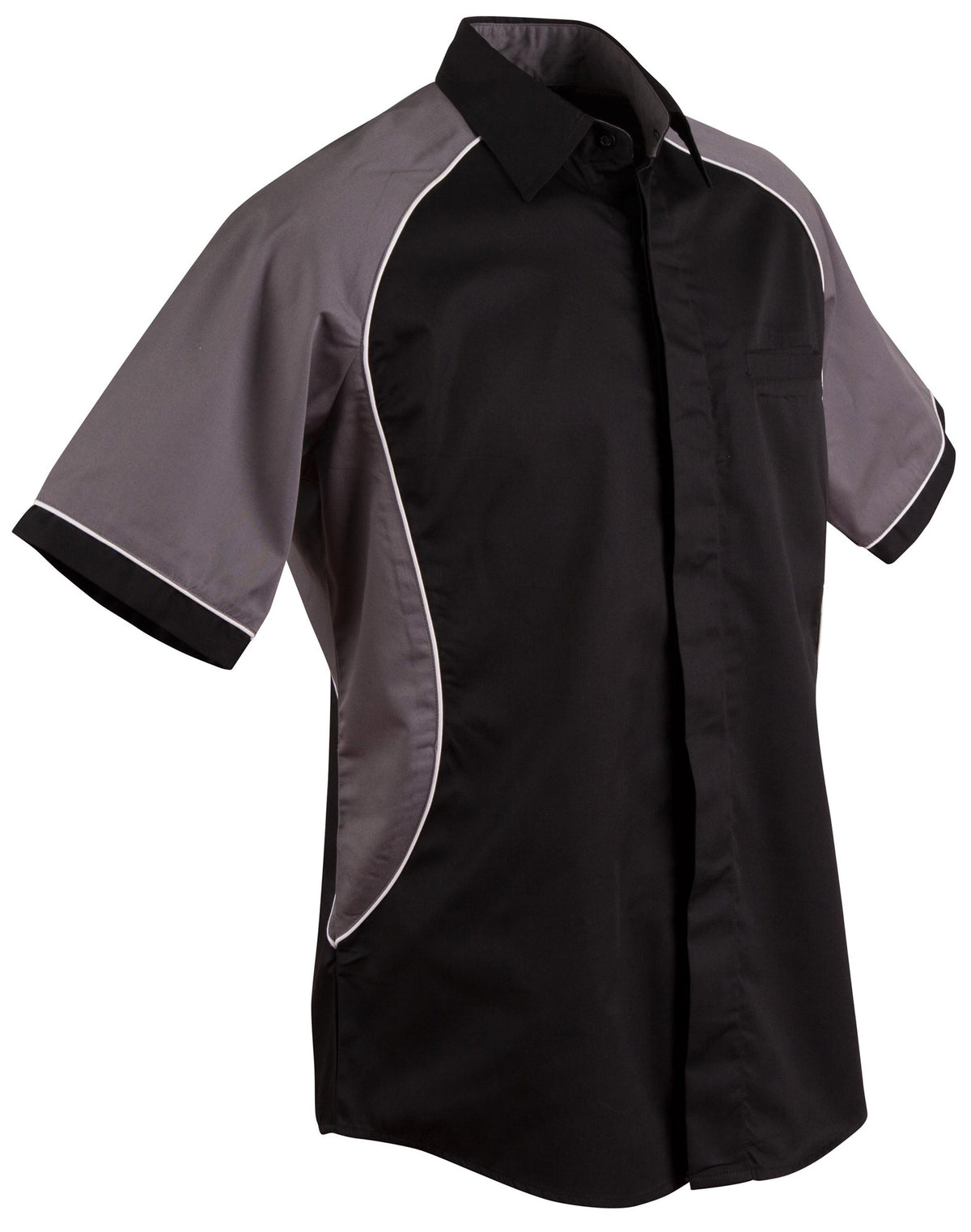 Men's Arena Tri-colour Contrast Shirt - Black/White/Grey - Front