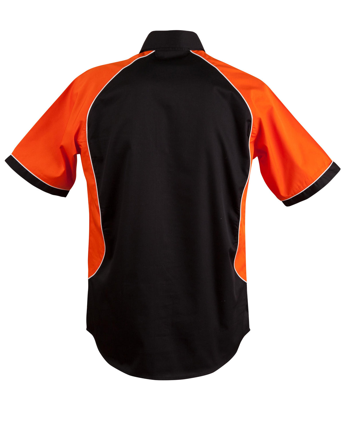 Men's Arena Tri-colour Contrast Shirt - Black/White/Orange - Back
