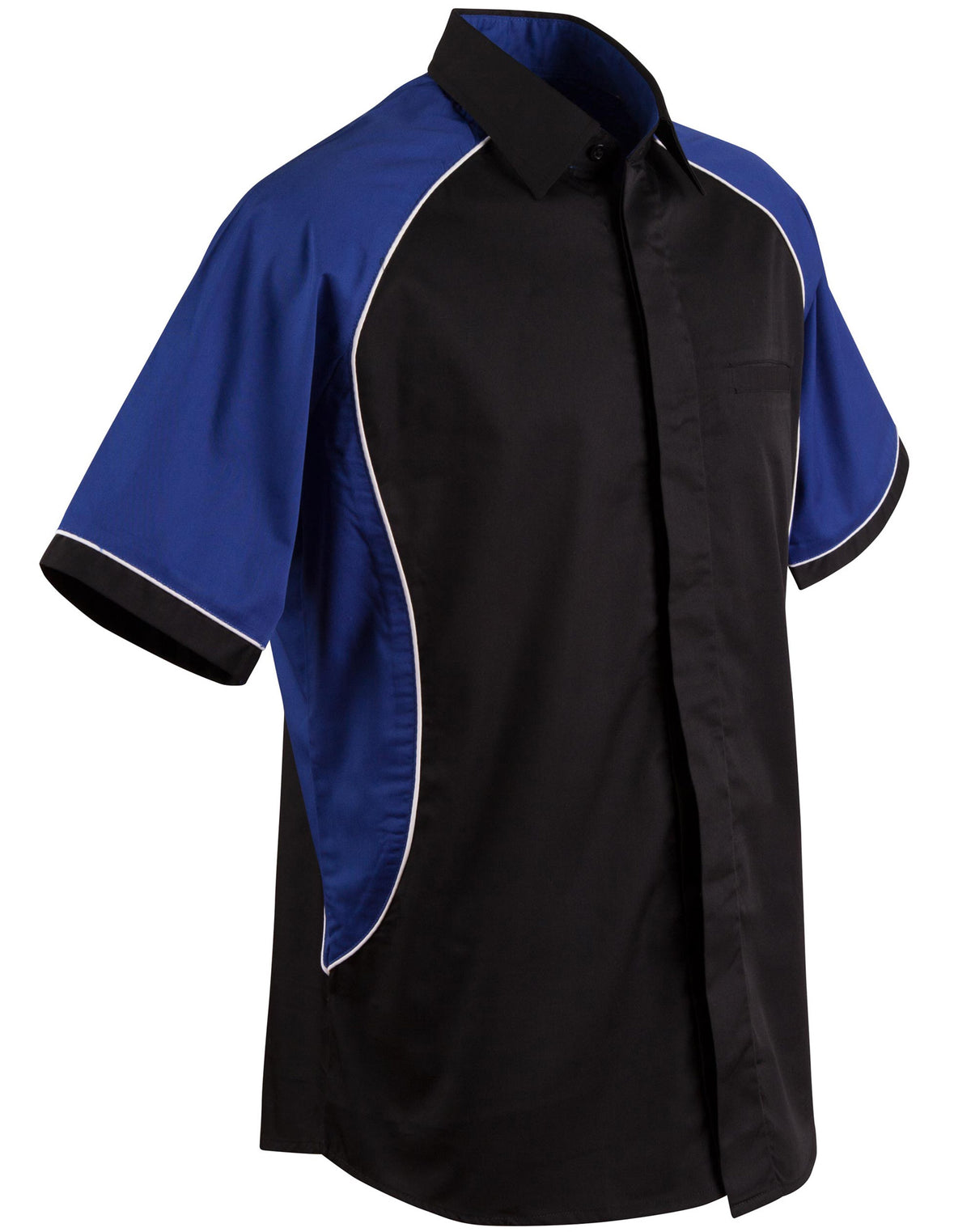 Men's Arena Tri-colour Contrast Shirt - Black/White/Royal - Front