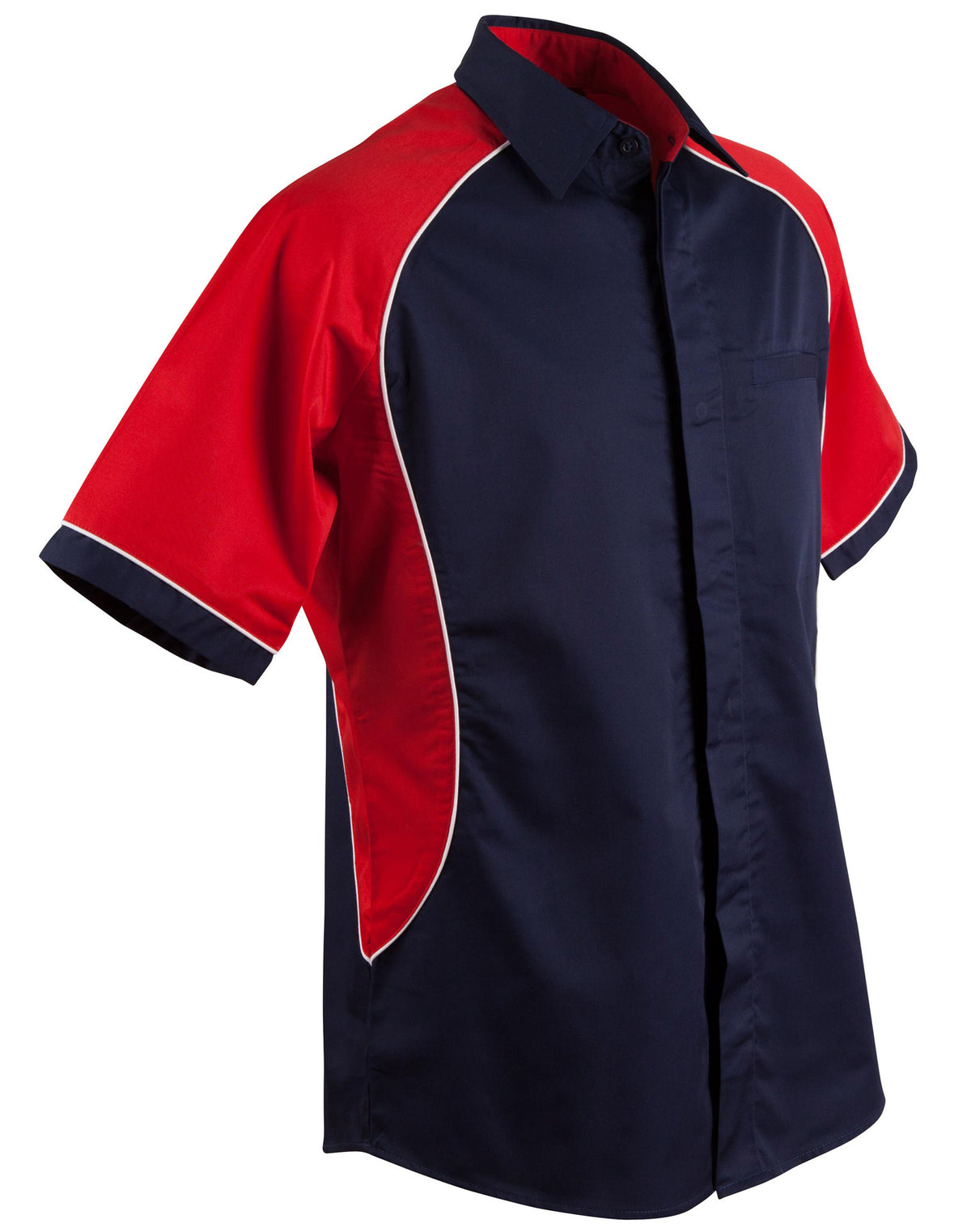 Men's Arena Tri-colour Contrast Shirt - Navy/White/Red - Front