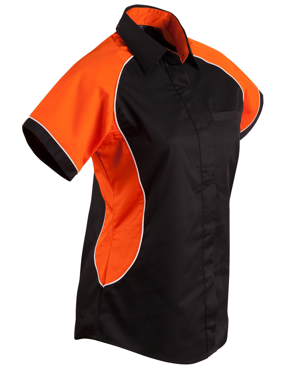 Women's Arena Tri-colour Contrast Shirt - Black/White/Orange - Front