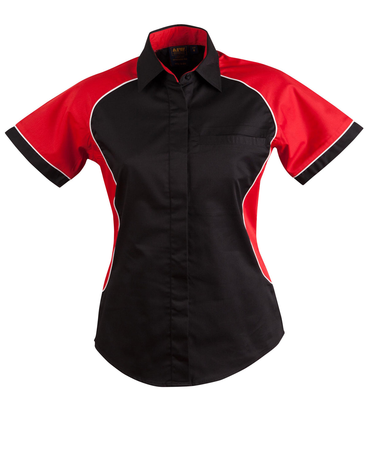 Women's Arena Tri-colour Contrast Shirt - Black/White/Red - View