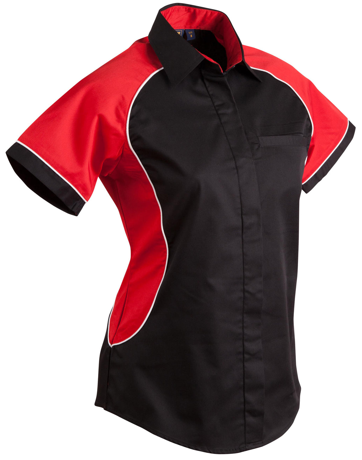 Women's Arena Tri-colour Contrast Shirt - Black/White/Red - Front