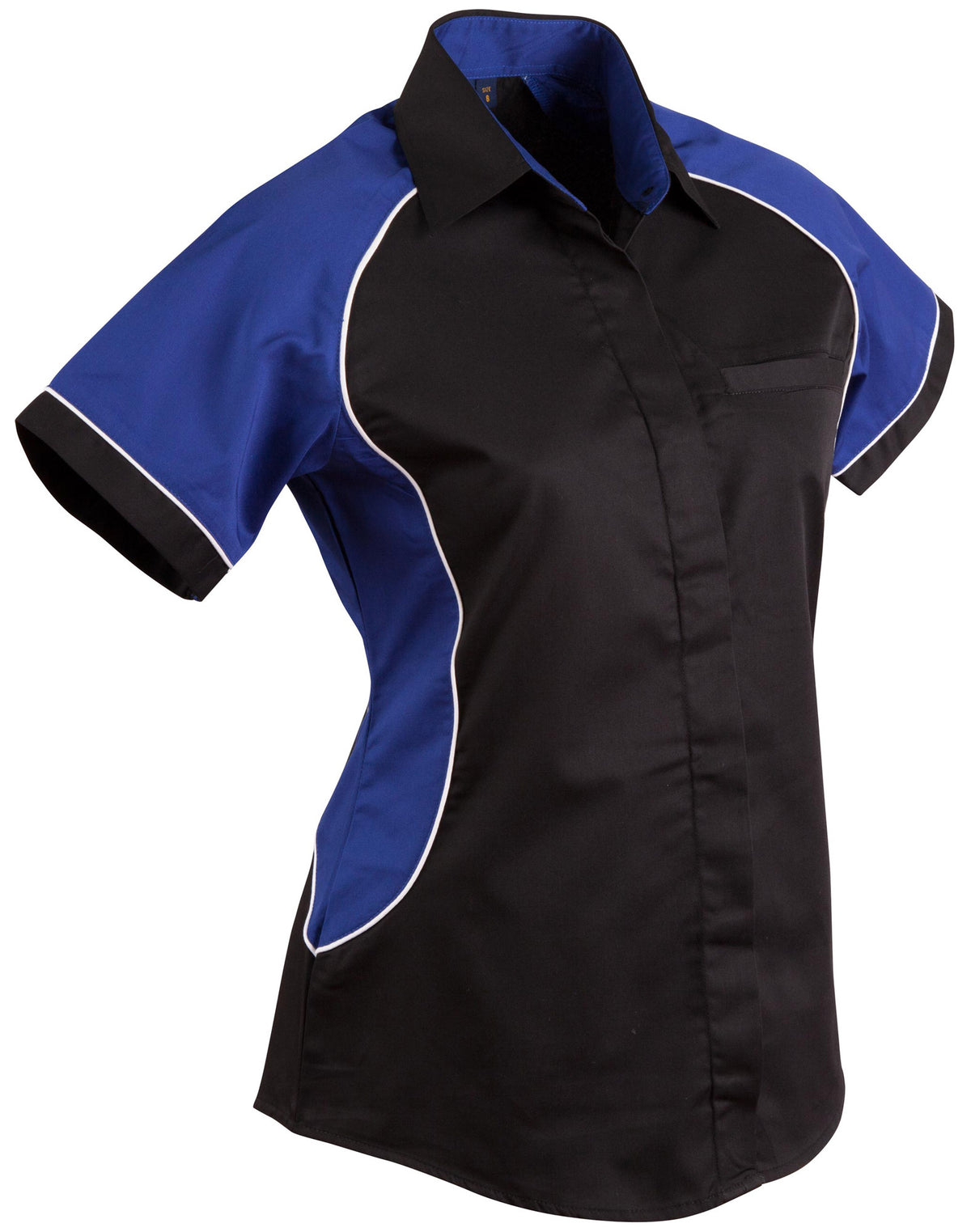 Women's Arena Tri-colour Contrast Shirt - Black/White/Royal - Front