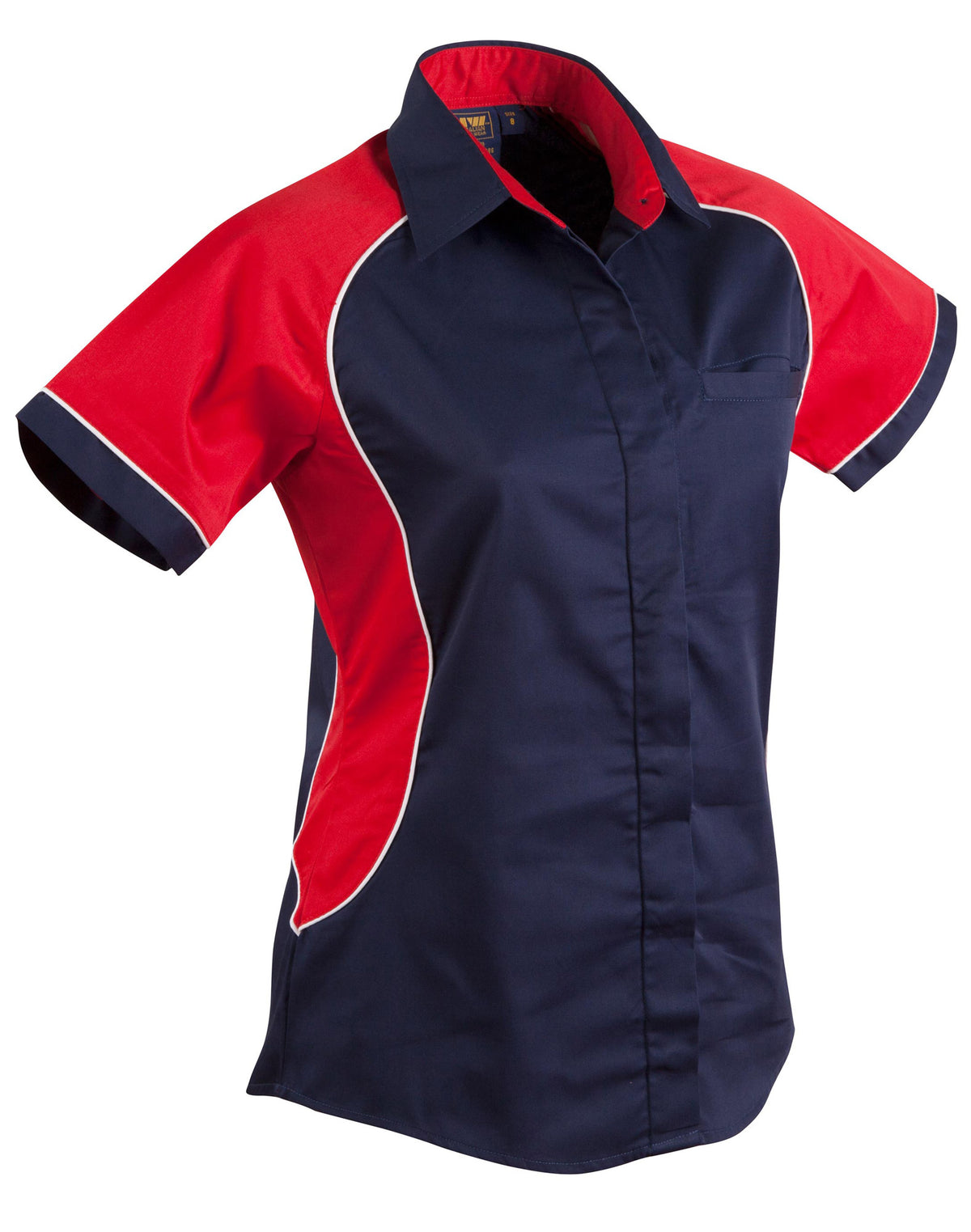 Women's Arena Tri-colour Contrast Shirt - Navy/White/Red - Front