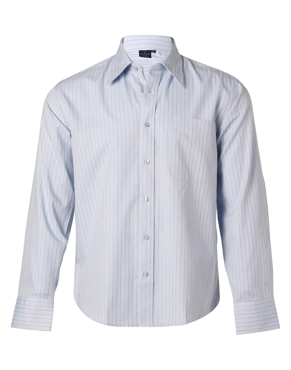 Pin Stripe Mens - Mild Blue/Navy - Front